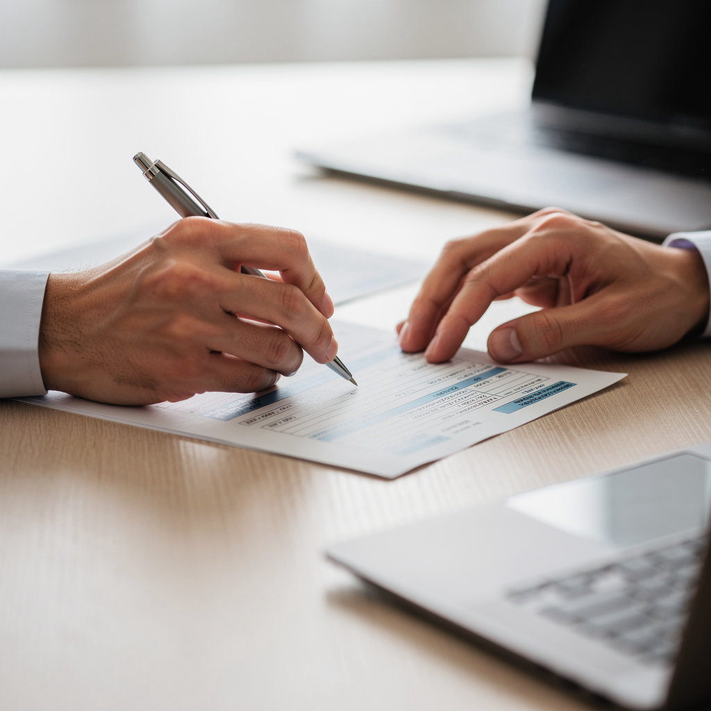 Independent Tax Counselors expert analyzing business tax documents with a client in El Cajon